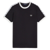 M4620-102, Fred Perry Taped RingerT-Shirt Preto