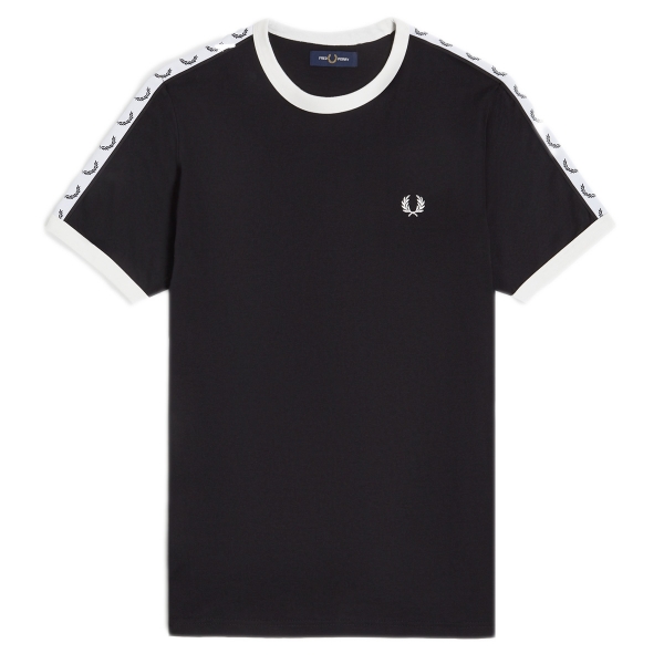 M4620-102, Fred Perry Taped RingerT-Shirt Preto