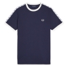 M4620-266, Fred Perry Taped RingerT-Shirt Azul