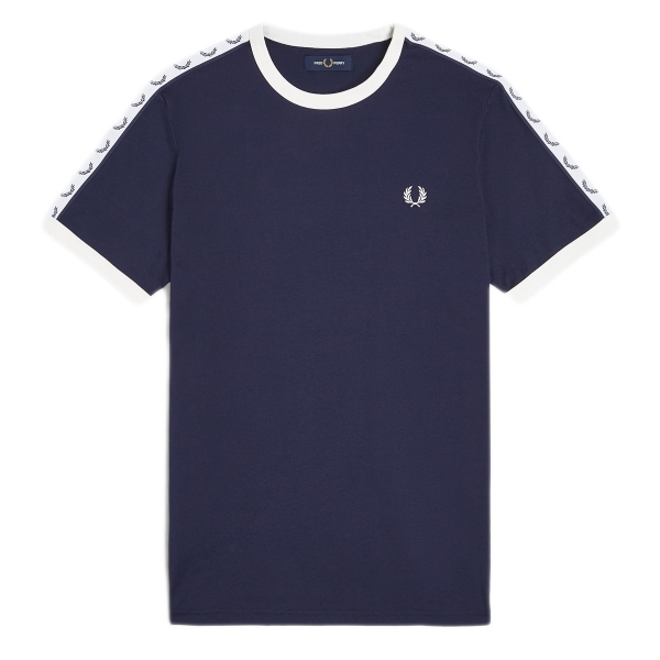 M4620-266, Fred Perry Taped RingerT-Shirt Azul