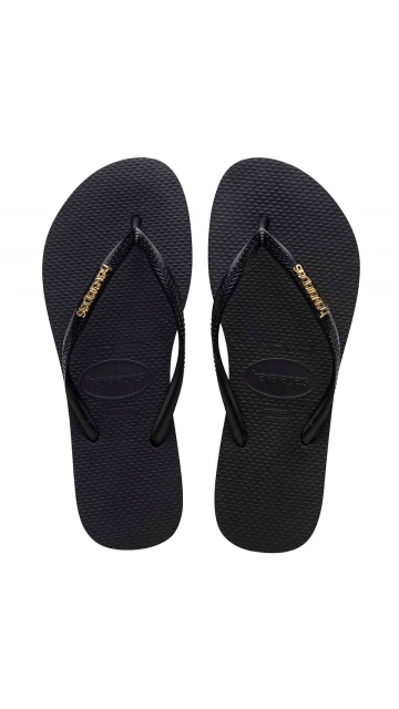 Havaianas Slim Logo Metallic Black/gold