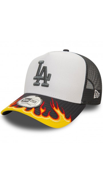 New Era La Dodgers Mlb Flame Dark Grey 9forty E-Frame Adjustable Trucker