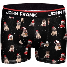 John Frank Digital Printed Boxer Christmas Pug Preto
