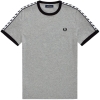 M4620-420, Fred Perry Taped RingerT-Shirt Cinzento