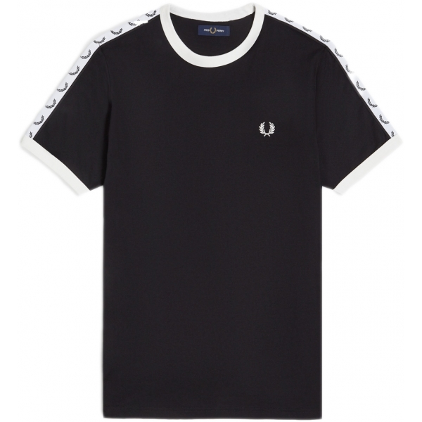 M4620-102, Fred Perry Taped RingerT-Shirt Preto