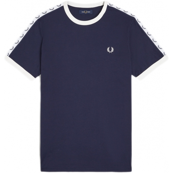 M4620-266, Fred Perry Taped RingerT-Shirt Azul