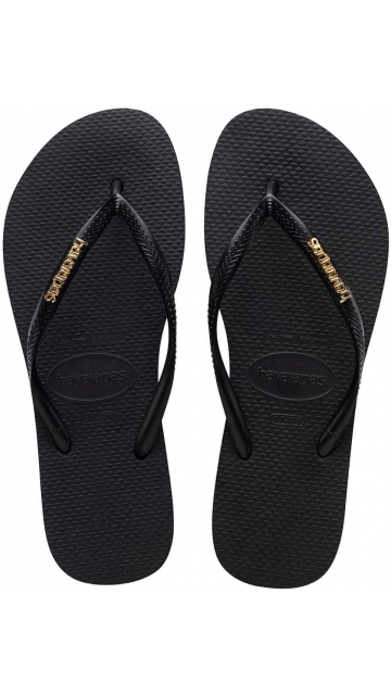 Havaianas Slim Logo Metallic Black/gold