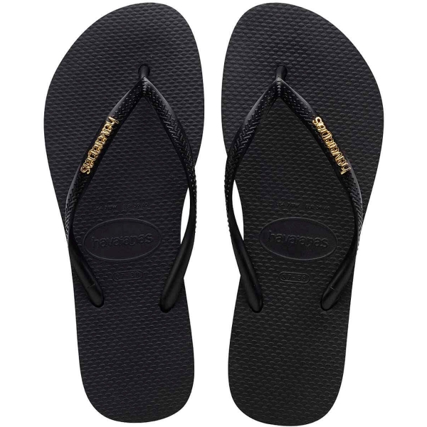 Havaianas Slim Logo Metallic Black/gold