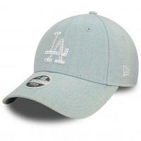 New Era La Dodgers Womens Diamante Denim Light Blue 9forty Adjustable