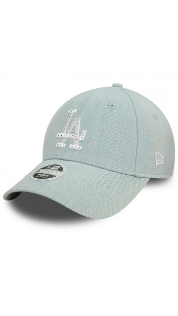 New Era La Dodgers Womens Diamante Denim Light Blue 9forty Adjustable