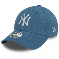 New Era New York Yankees Womens Diamante Denim Blue 9forty Adjustable