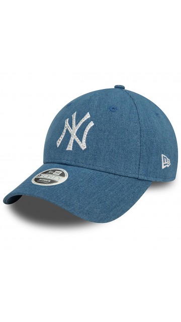 New Era New York Yankees Womens Diamante Denim Blue 9forty Adjustable