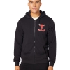 60284698, New Era Chicago Bulls Nba Script Black Zip Hoodie Preto