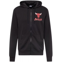 New Era Chicago Bulls Nba Script Black Zip Hoodie