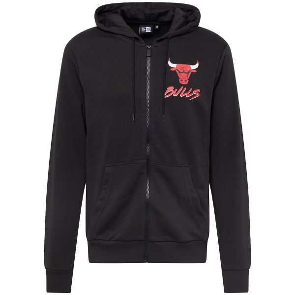 60284698, New Era Chicago Bulls Nba Script Black Zip Hoodie Preto