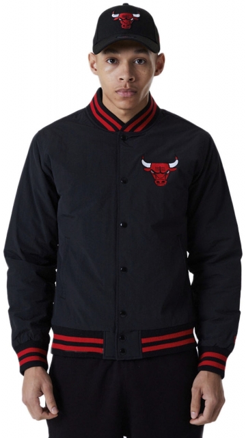 New Era Chicago Bulls Logo Black Bomber Jacket