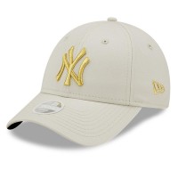 New Era New York Yankees Metallic Logo Womens Stone 9forty