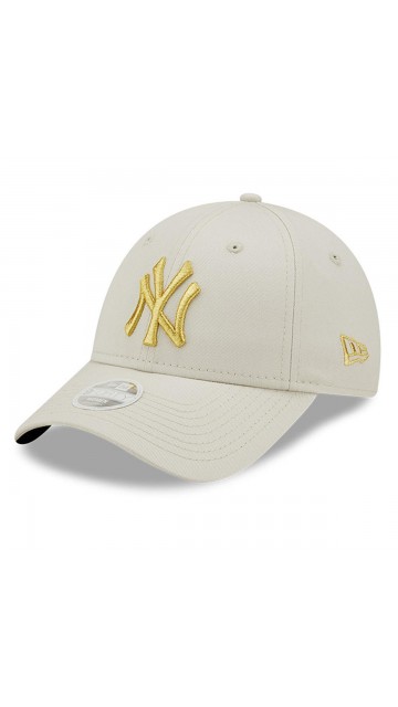 New Era New York Yankees Metallic Logo Womens Stone 9forty