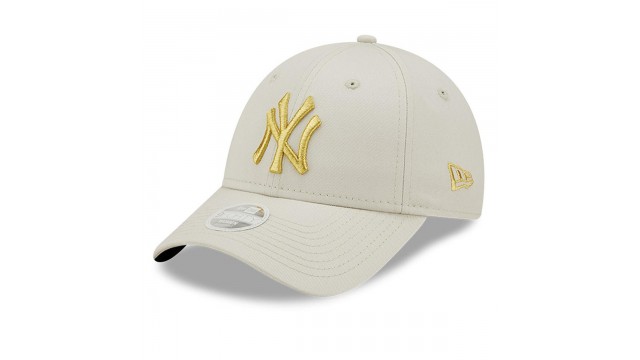 New Era New York Yankees Metallic Logo Womens Stone 9forty