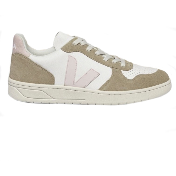 VX0503299A, Veja V-10 Chromefree Leather White Petale Sahara